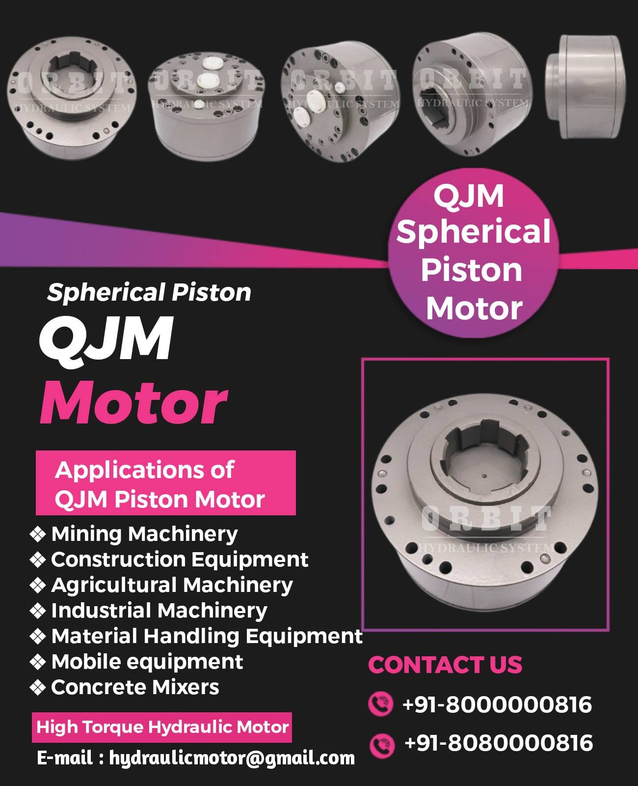 QJM Ball Piston Hydraulic Motor in Nashik Maharashtra India