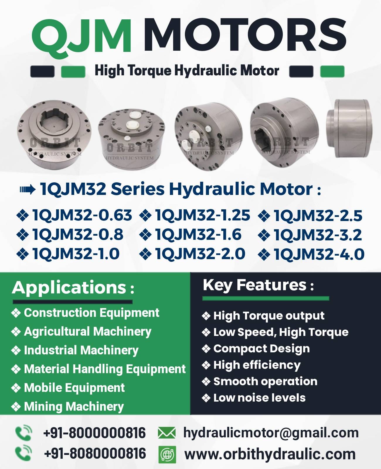 1QJM32-3.2S2 Spherical Piston Hydraulic Motor in India