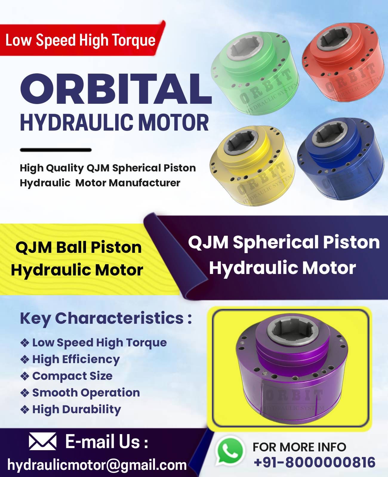 1QJM42-4.5S Spherical Piston Hydraulic Motor in India
