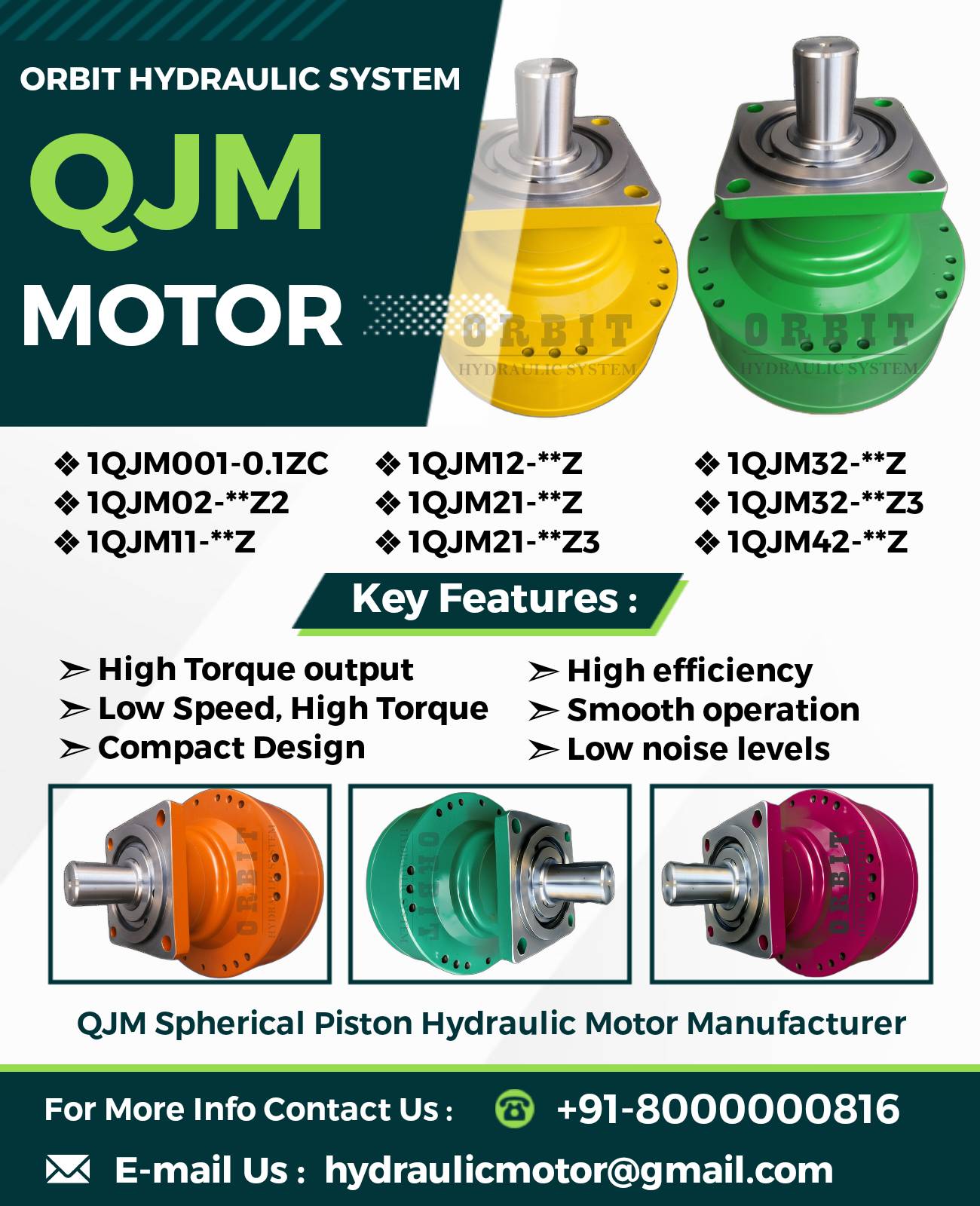 1QJM52-3.2Z Spherical Piston Hydraulic Motor in India