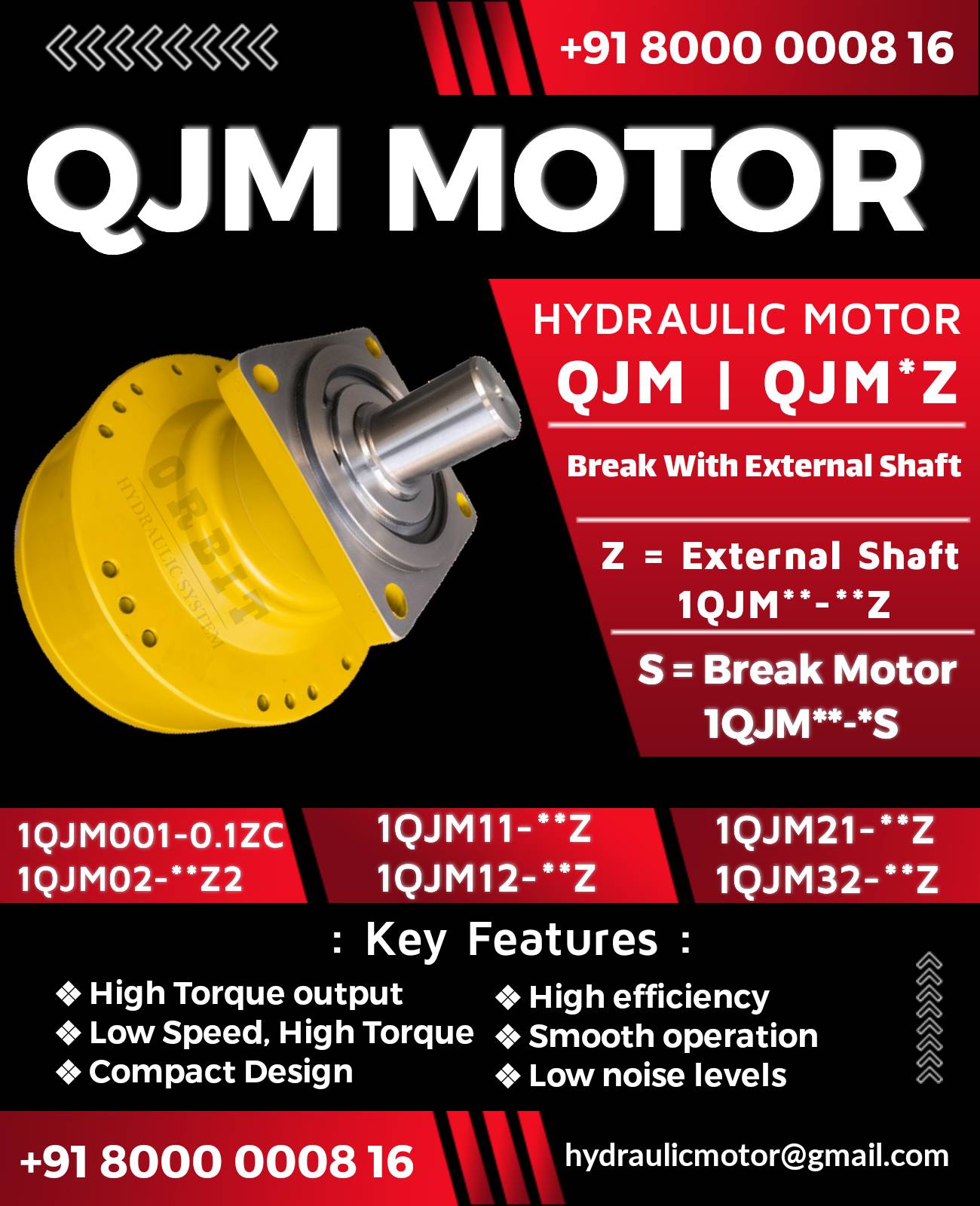 1QJM32-1.0Z(Z3,Ze3) Spherical Piston Hydraulic Motor in India